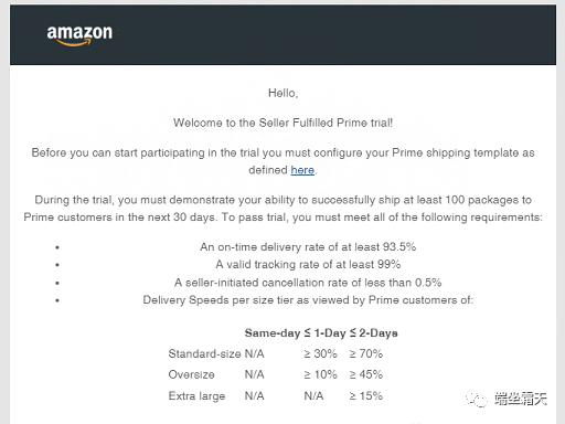 亚马逊Seller Fulfilled Prime 10月1日开始注册