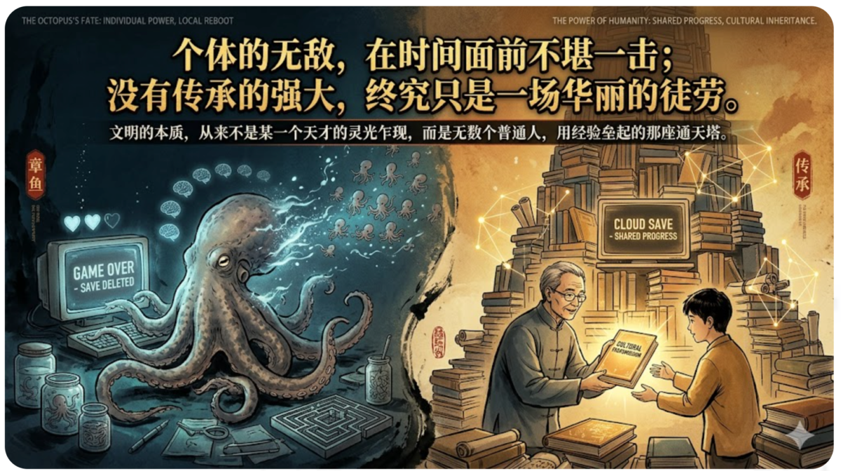 为什么个体的强大一文不值?从章鱼的繁衍看人类文明的底层逻辑